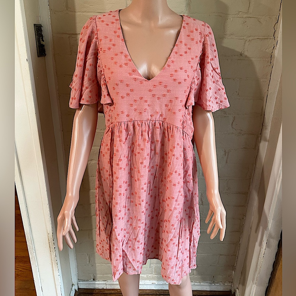 A Beautiful Soul NWT size A, XL rose pale pink polka dotted boho flowy dress
